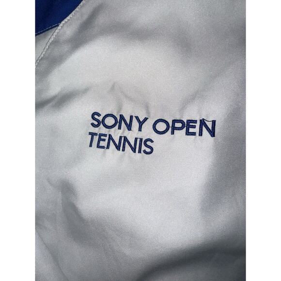 Vintage FILA Track Jacket Mens XL White Sony Open Tennis White Neon Green 90's - Picture 3 of 12